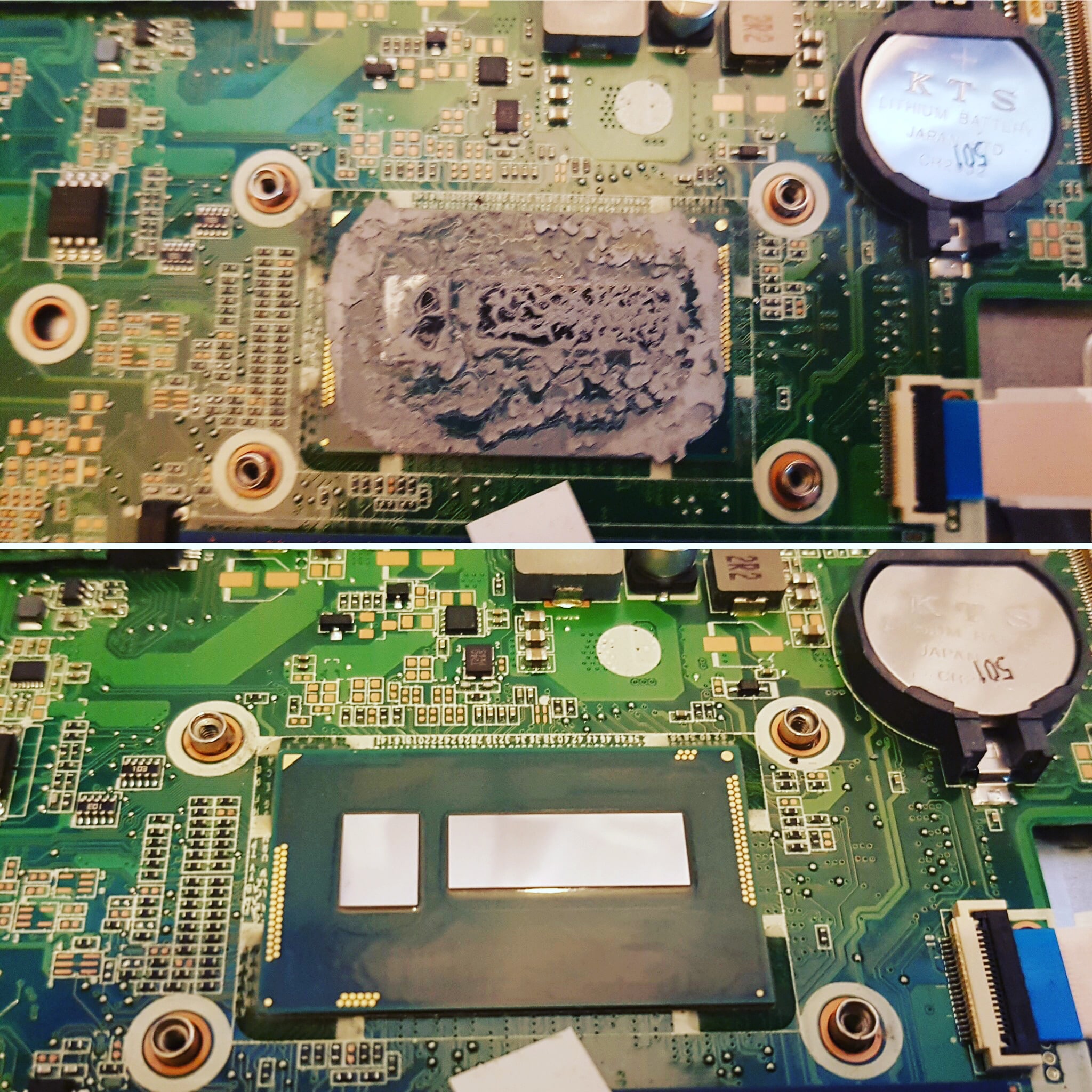 Thermal Paste Renewal Before & After